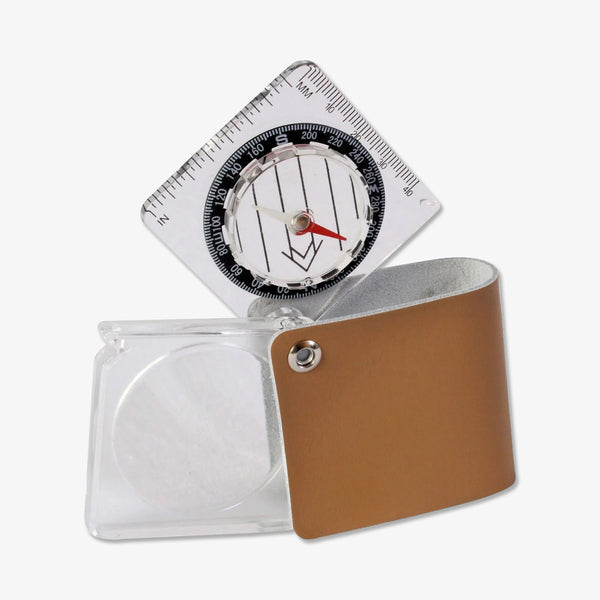 Compass with leather case